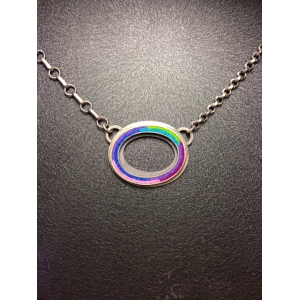 Large Oval Donut Necklace- Cool Palette