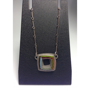 Small Square Donut Necklace 17"- Earth Tone Palette