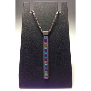 Skinny Rectangle Pendant Medium 16"- Cool Palette