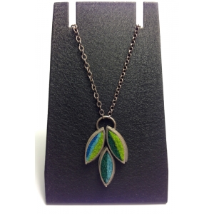 Lotus Flower Necklace 16"- Blue/Green