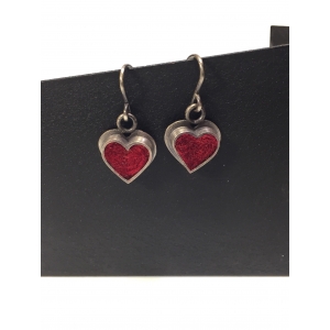Heart Earrings- Cranberry