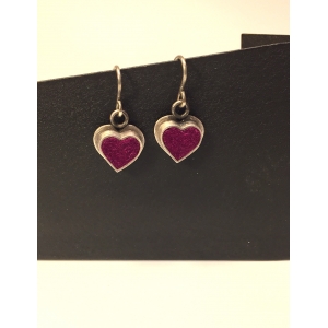 Heart Earrings- Raspberry
