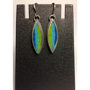 Leaf Earrings- Cool Blue/Green Felt