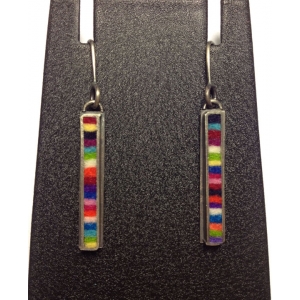 Skinny Rectangle Earrings Small- Multicolor Palette