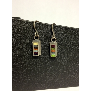 Skinny Rectangle Earrings Extra Small- Earth Tone Palette