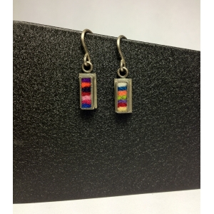 Skinny Rectangle Earrings Extra Small- Multi-color Palette