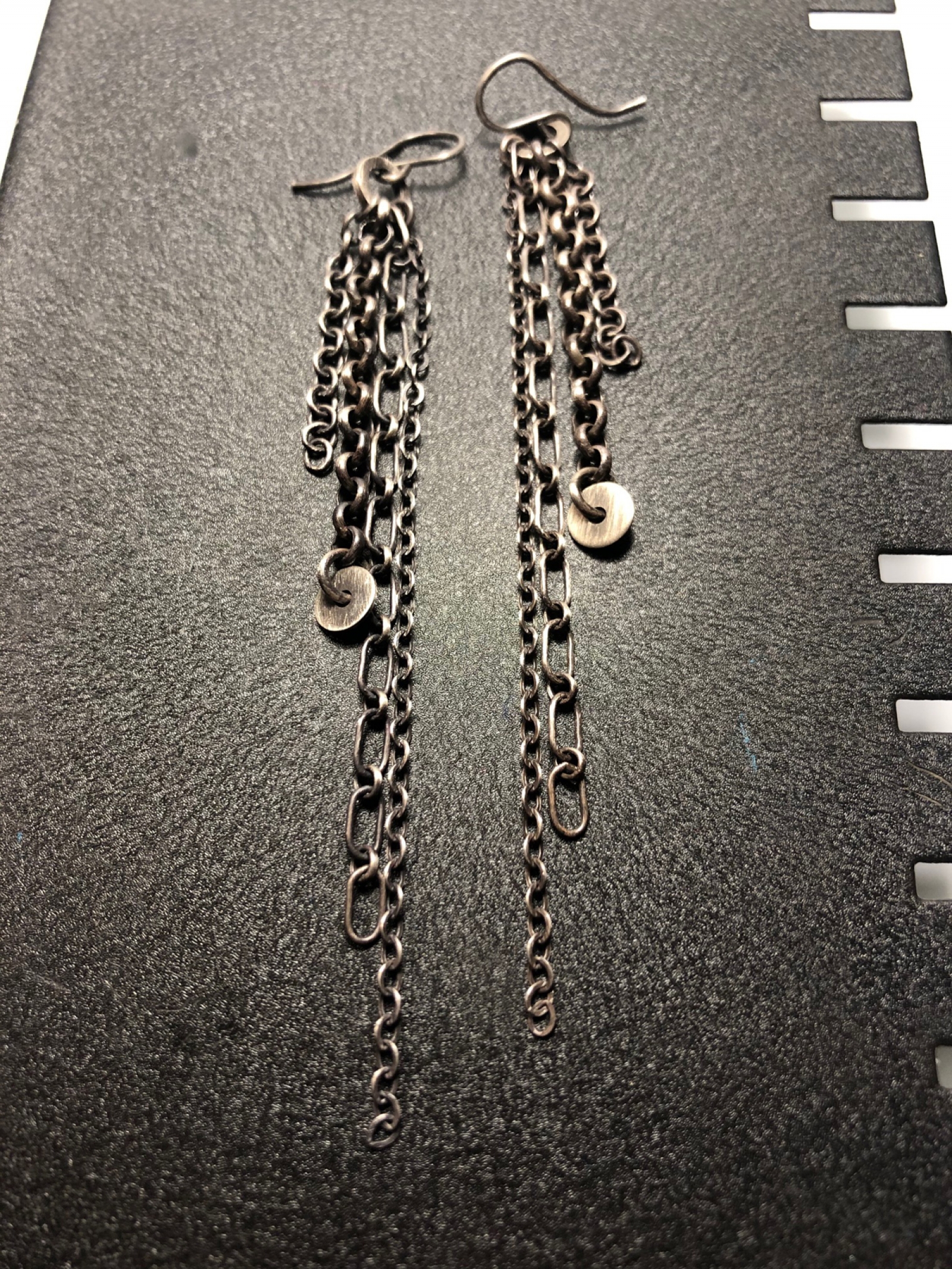 Oxidized Sterling Silver Multiple Chain Earrings | Michele A Friedman