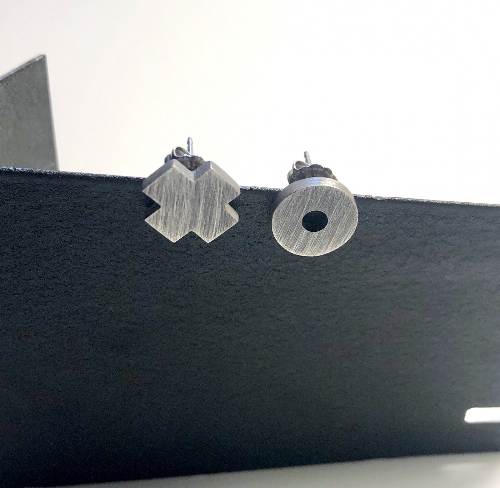Oxidized Sterling Silver XO Post Earrings | Michele A Friedman