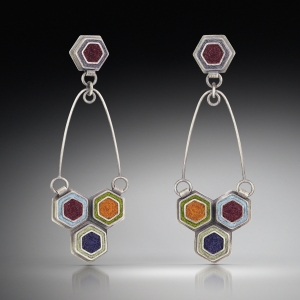 Two Part Hex Earrings Two Part Hex Earrings